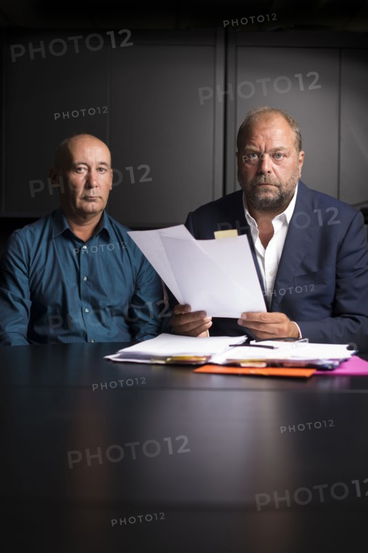 Loïc Sécher et son avocat Eric Dupond-Moretti