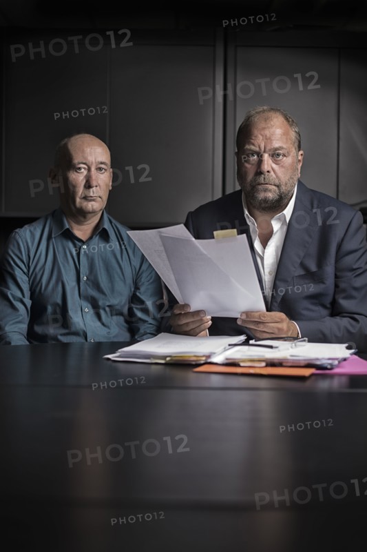 Loïc Sécher et son avocat Eric Dupond-Moretti