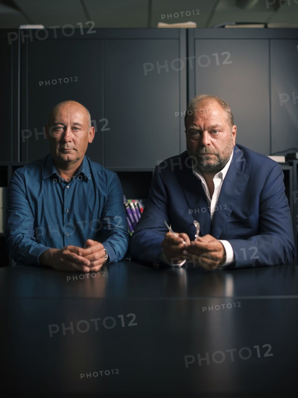 Loïc Sécher et son avocat Eric Dupond-Moretti