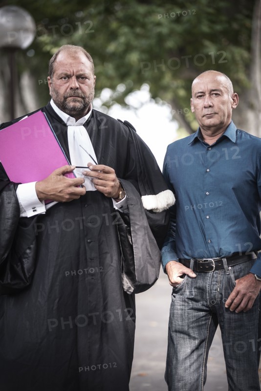 Loïc Sécher et son avocat Eric Dupond-Moretti