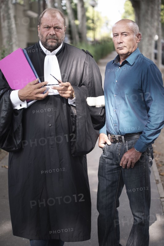 Loïc Sécher et son avocat Eric Dupond-Moretti