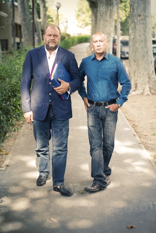 Loïc Sécher et son avocat Eric Dupond-Moretti