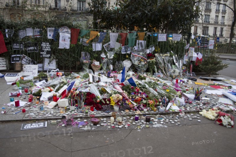 Hommage au lendemain de l'attentat de Charlie Hebdo, 2015