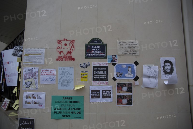 Hommage au lendemain de l'attentat de Charlie Hebdo, 2015