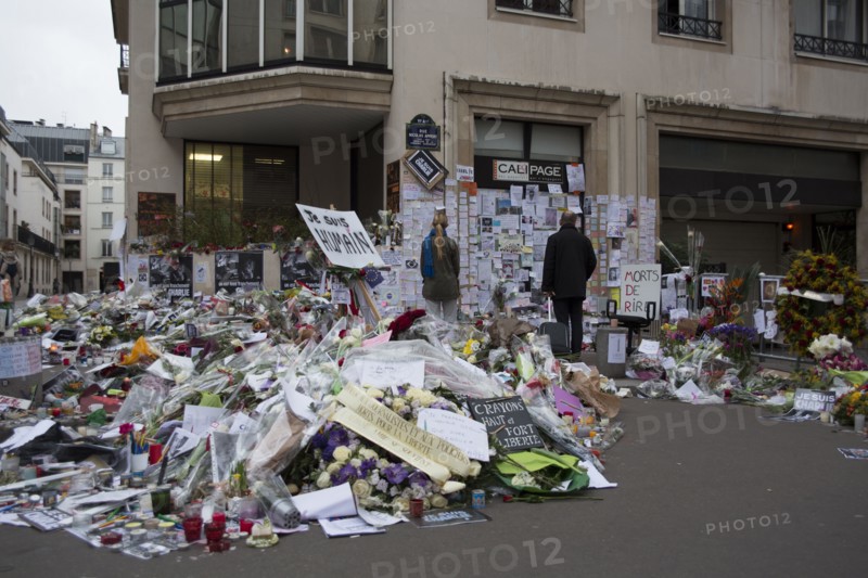 Hommage au lendemain de l'attentat de Charlie Hebdo, 2015