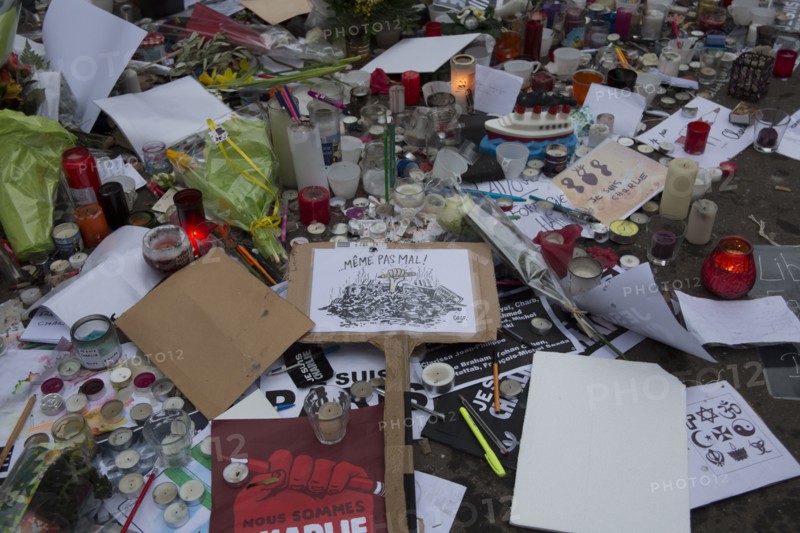 Hommage au lendemain de l'attentat de Charlie Hebdo, 2015