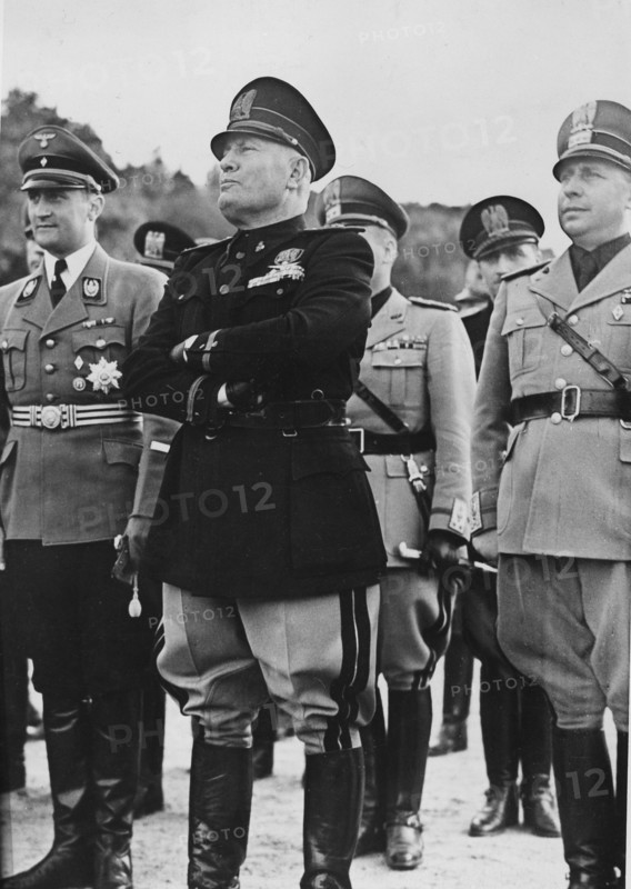 Benito Mussolini at the Olympic Stadium of the Forum, in Rome (1941)