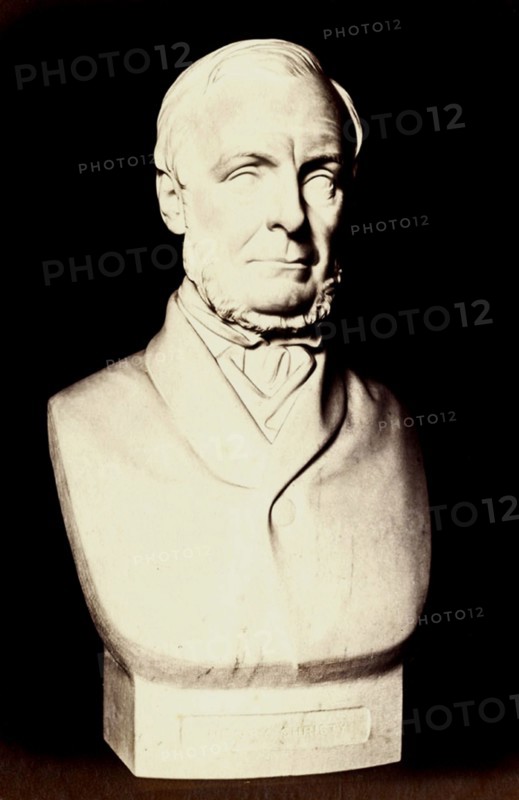 Portrait en buste en marbre de Henry Christy par Thomas Woolner