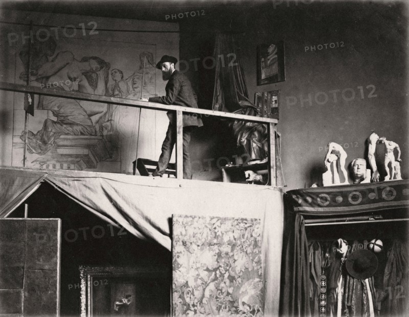 Jean-Paul Laurens dans son atelier