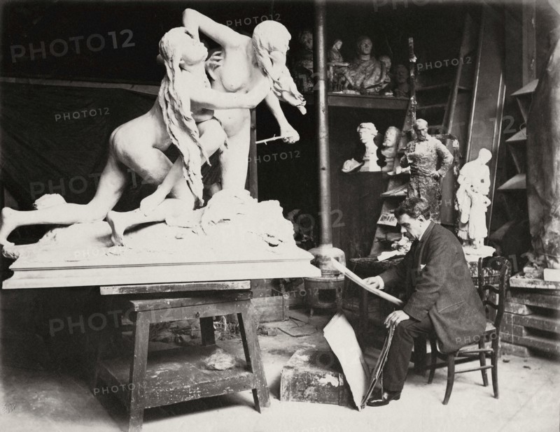 Alexandre Falguière in his studio