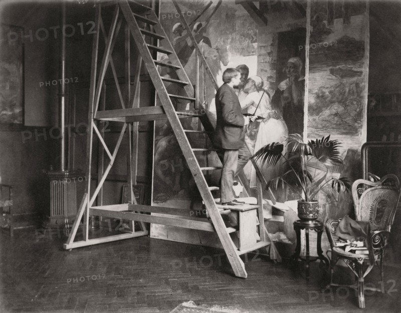 Ferdinand Humbert in his studio