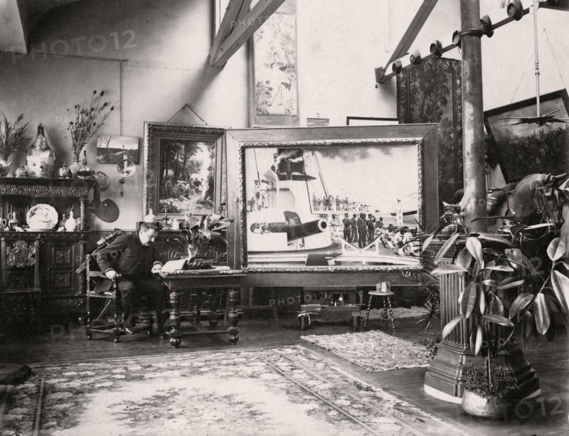Paul Léon Jazet dans son atelier