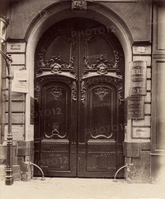 Atget, Porte, 42 rue de Cléry à Paris