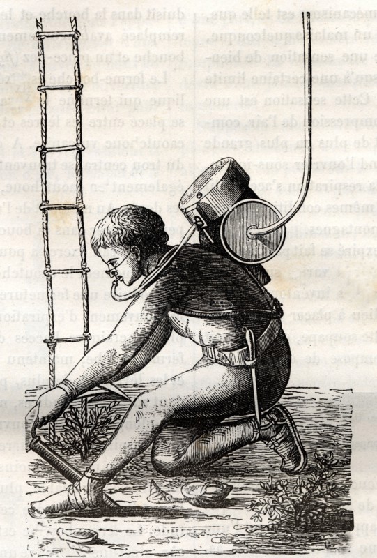 Scaphandrier au 19e siècle