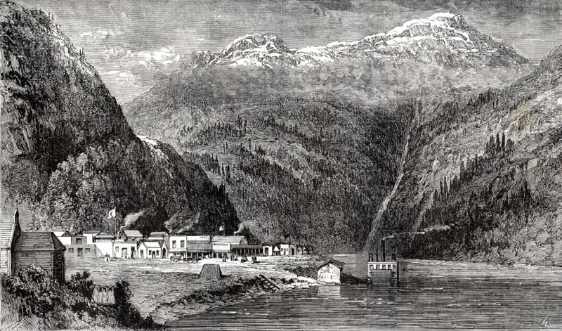 La ville minière de Yale en Colombie britannique, 1866