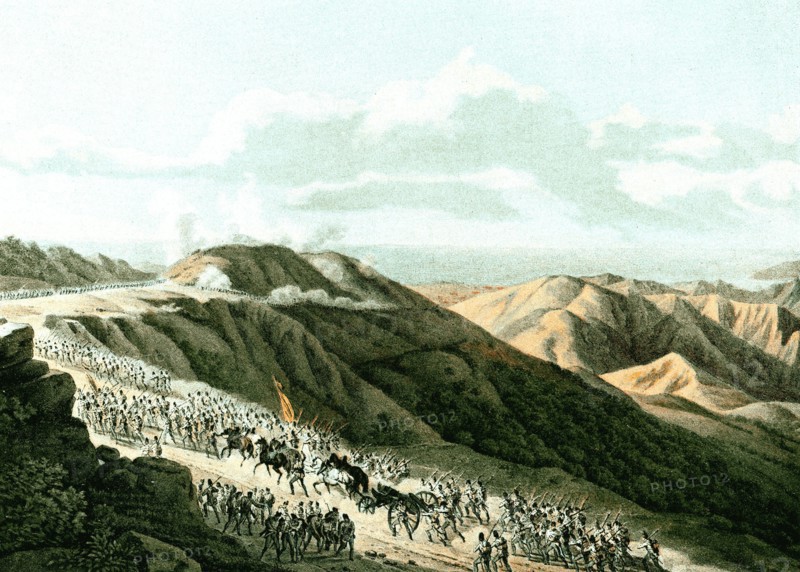 Autrichian troops attacking the French army in Italy