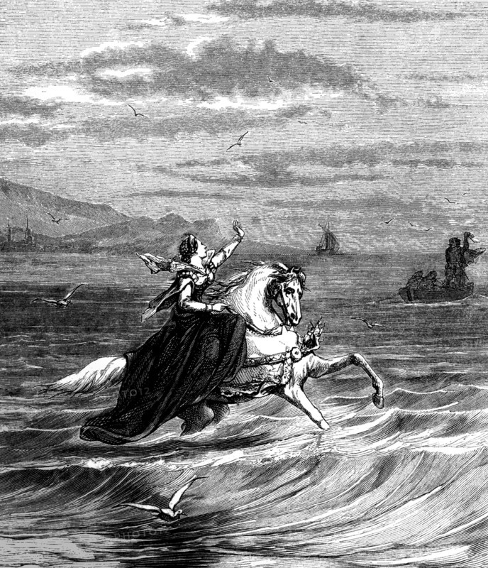 Cavalière courageuse sur les flots