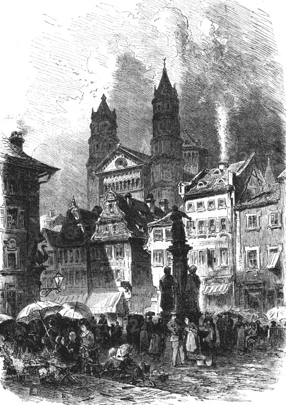 Market in Worms, 1890