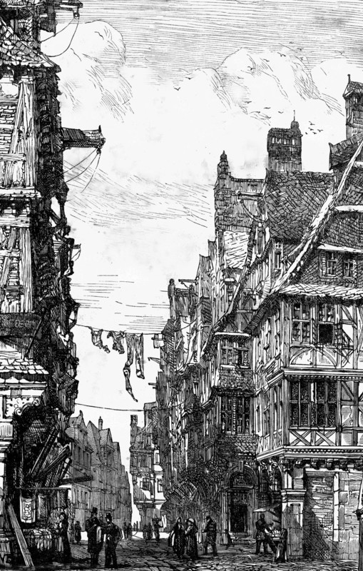 Vue de la rue des Juifs à Francfort en 1882