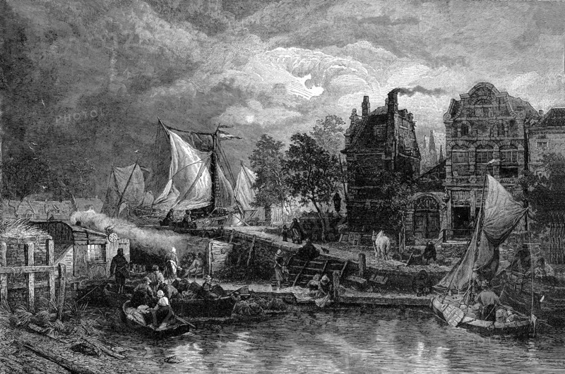 The Jewish district in Amsterdam, c.1860