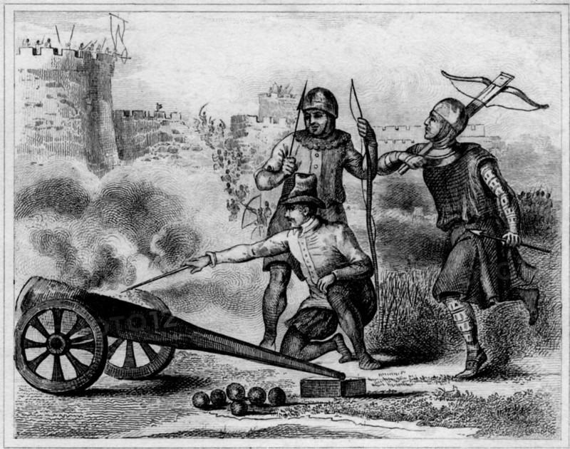 Soldiers from the English artillerie, 12th century