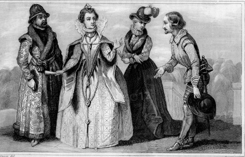 Citizens wearing traditional clothes, 17th century
