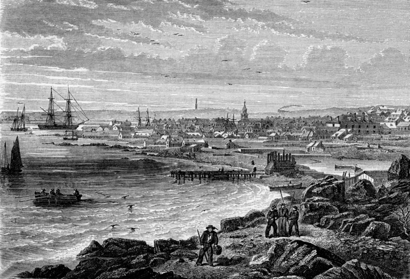 View over the city of Saint Jean in Newfoundland, 1863