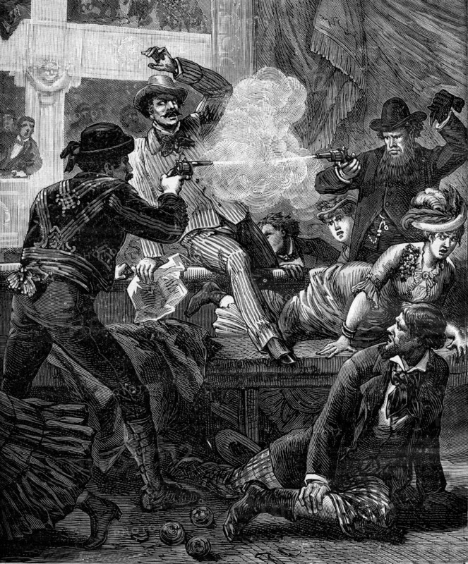 Struggle in a saloon