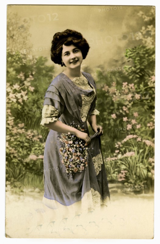 Woman picking flowers