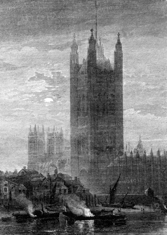 Victoria Tower - London. 19th century
