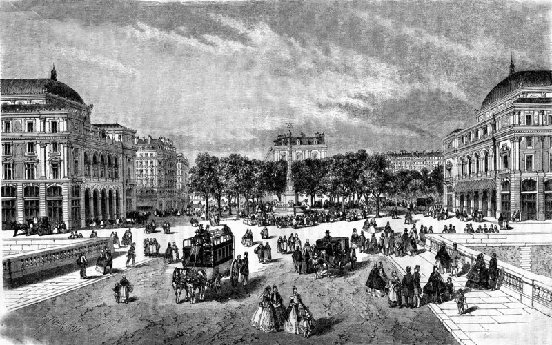 Vue de la nouvelle place du Châtelet - Paris. 19e siècle