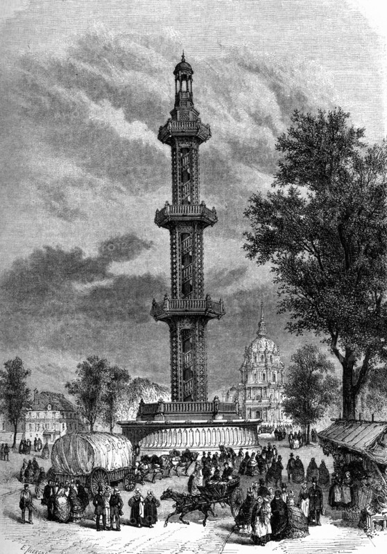 La colonne du puits artésien de Grenelle à Paris - 19e siècle