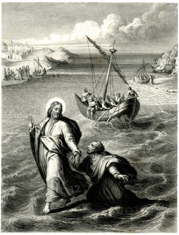 Saint Pierre marchant sur les eaux