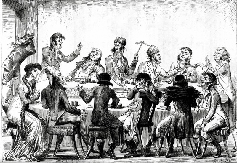 The roulette wheel game - 19th century