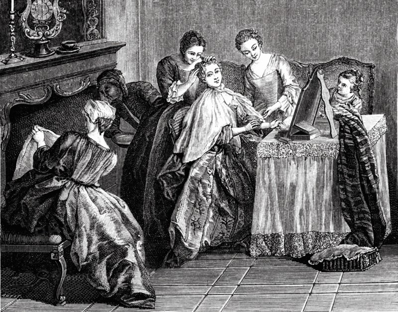 Woman at her toilette