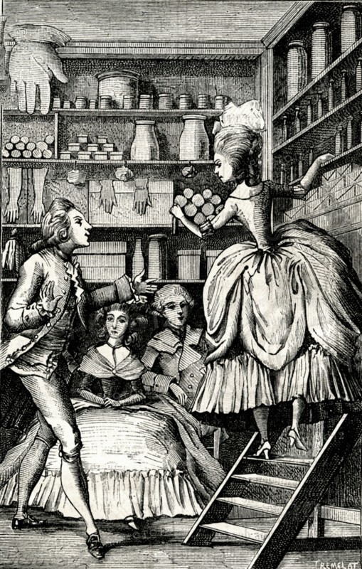 French glove-maker and perfume shop at 18th century