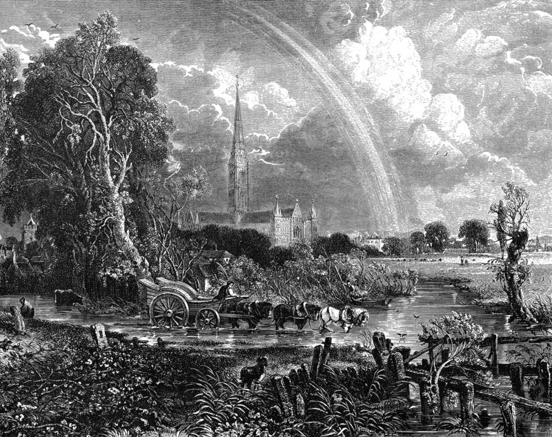 Cathédrale de SALISBURY  d'après John CONSTABLE, Angleterre