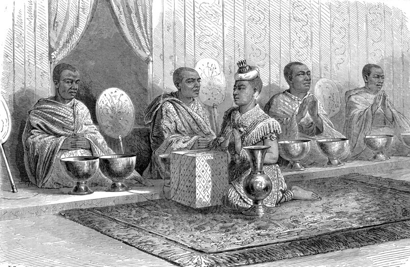 Cérémonie de tonsure au SIAM en 1863