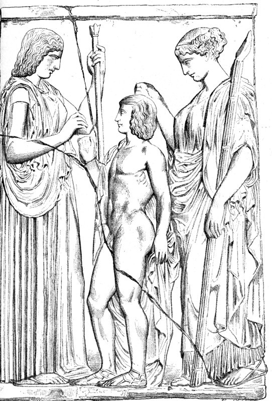 La Déesse Demeter, Triptolémos, et Koré