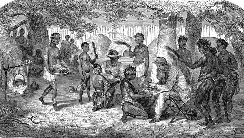 Déjeuner chez les Caffres d'Afrique du Sud