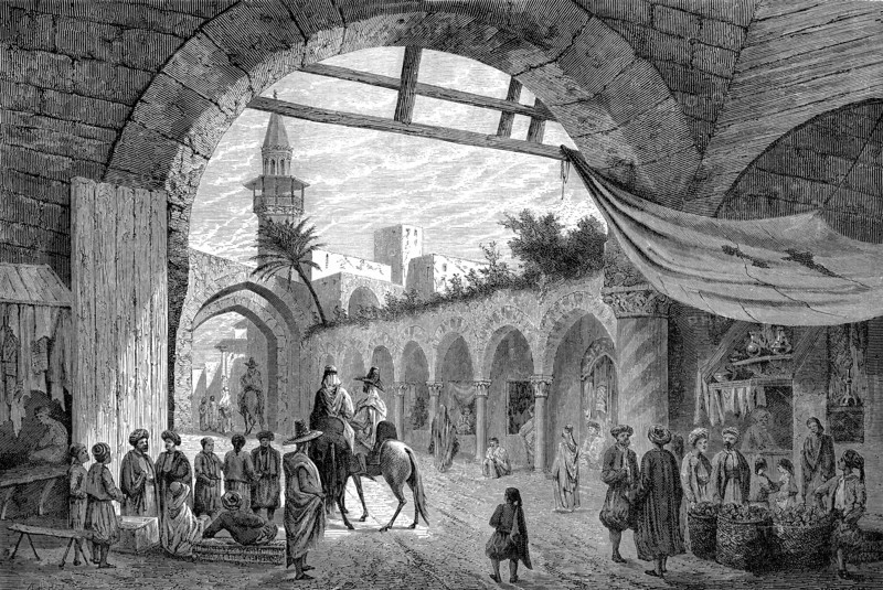 Un bazar à TUNIS en 1865
