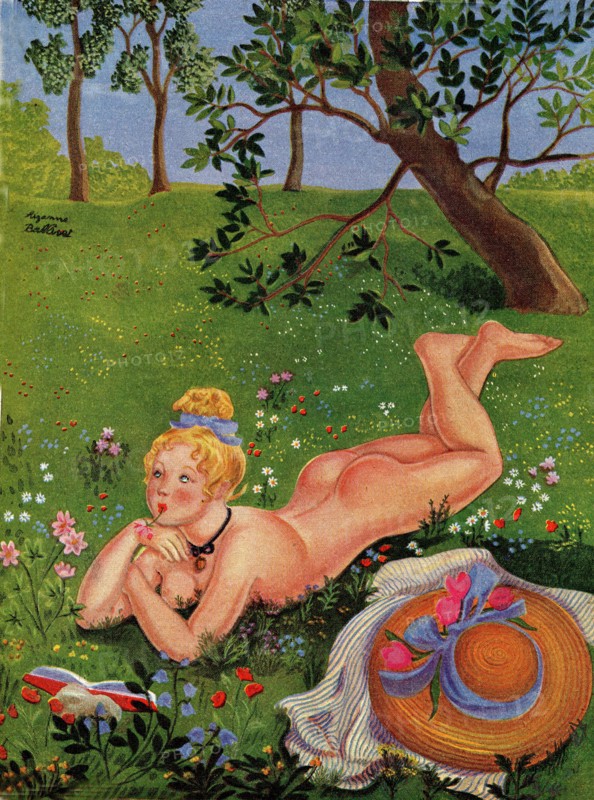 Nue dans le prè