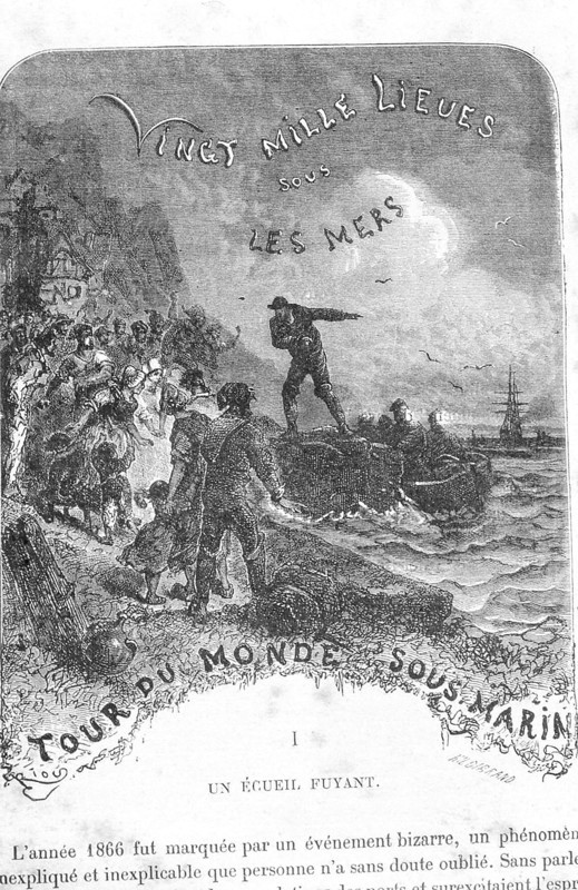 Illustration du premier chapitre de "Vingt mille lieues sous les mers"