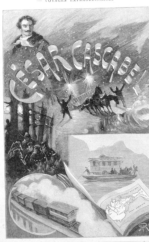 Jules Verne, dessin de "César Cascabel"