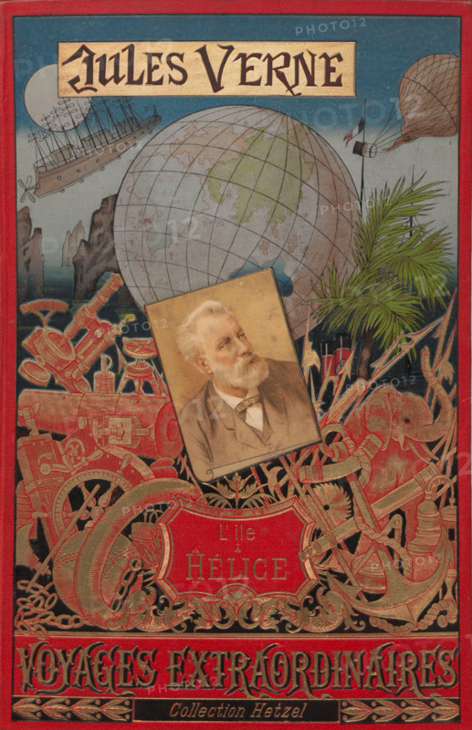 Jules Verne, couverture de "L'île à Hélice'
