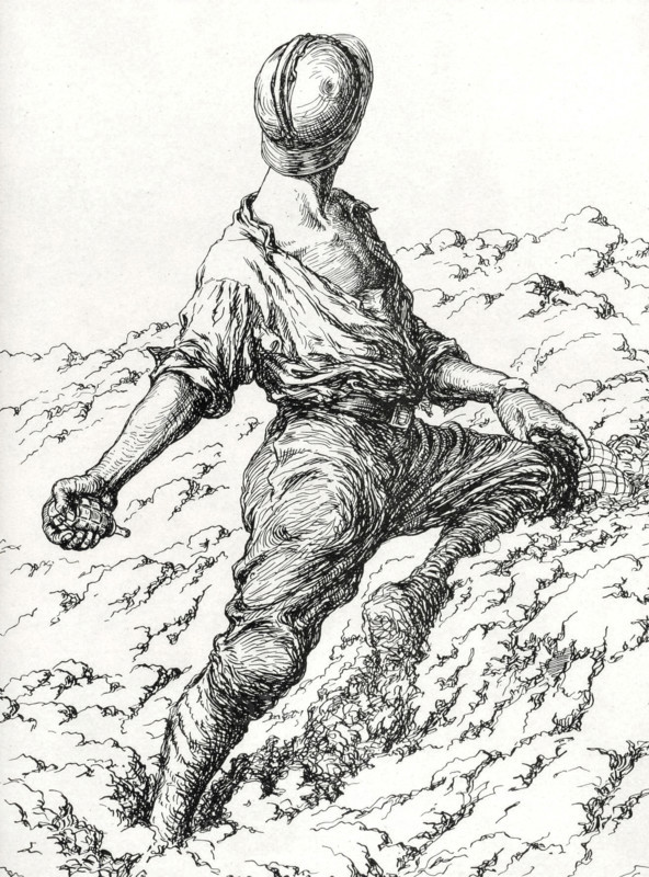 Droit, Grenadier throwing a grenade
