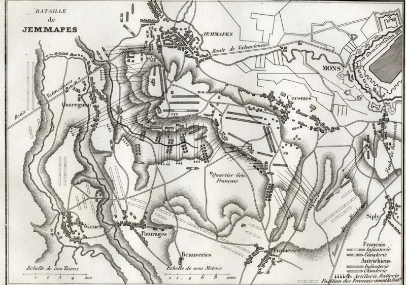 Plan de la bataille de Jemmapes