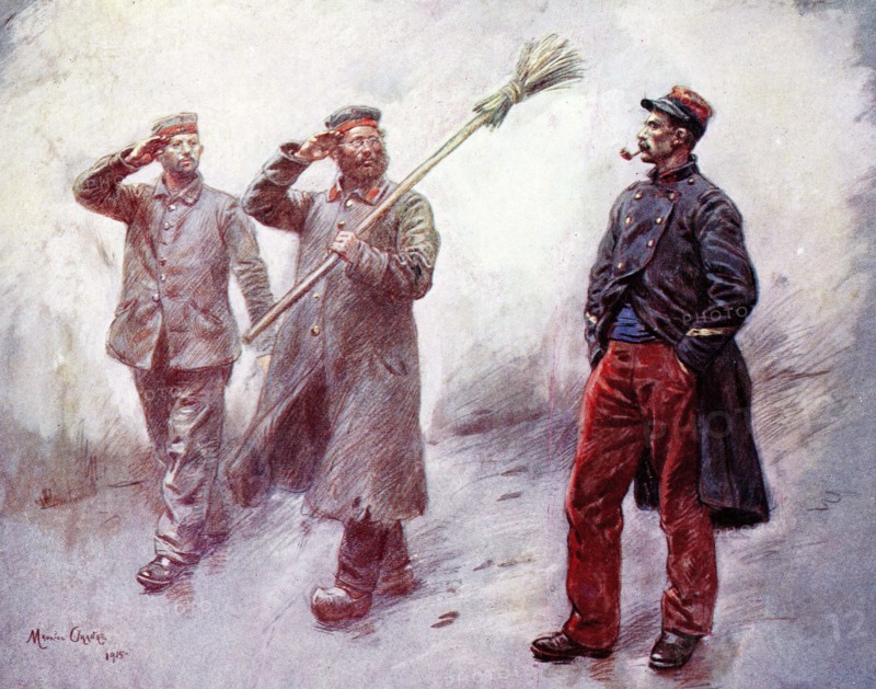 Orange, Corvée de quartier au camp de prisonniers allemands de Dinan en 1915