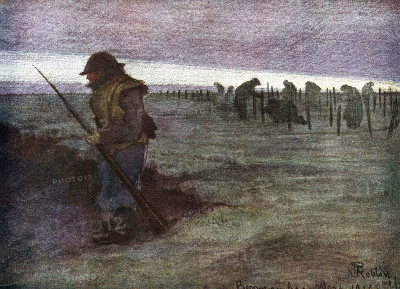 Putting up barbed wire