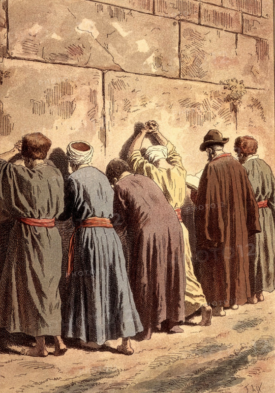 À Jérusalem, le Mur des Lamentations.